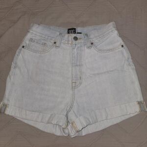 Women's Light Blue Faded Wash Denim Shorts